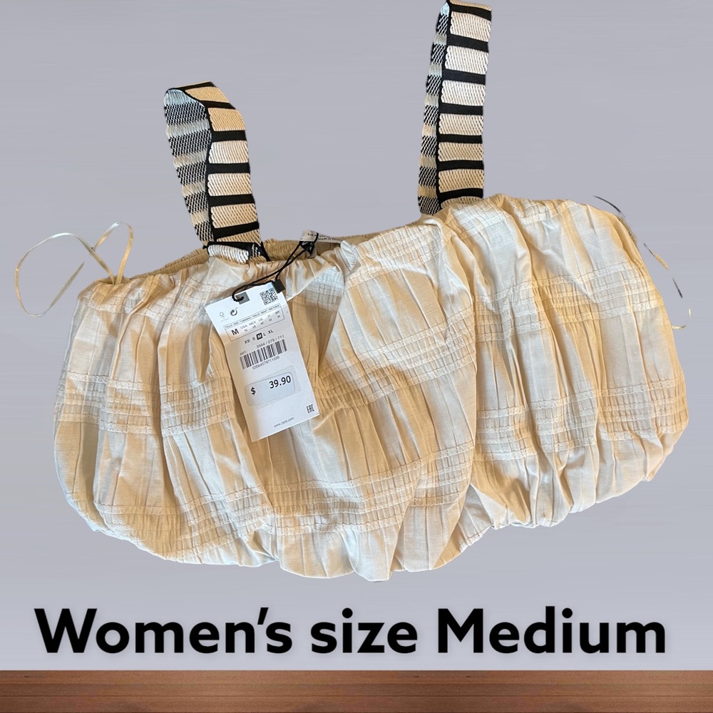 Cream crop top. Zara. New w/tags